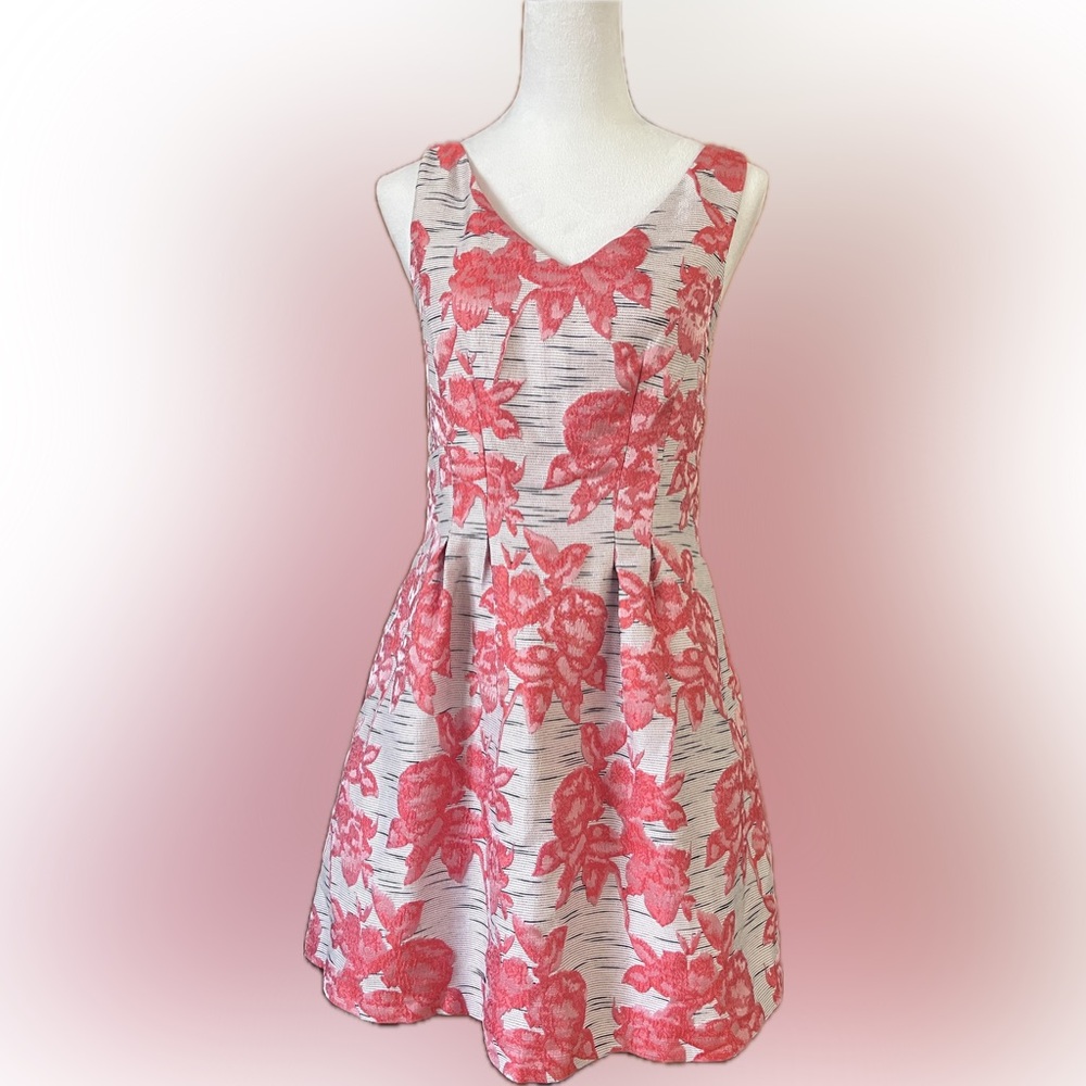 Donna Ricco Floral Jacquard A-Line Dress